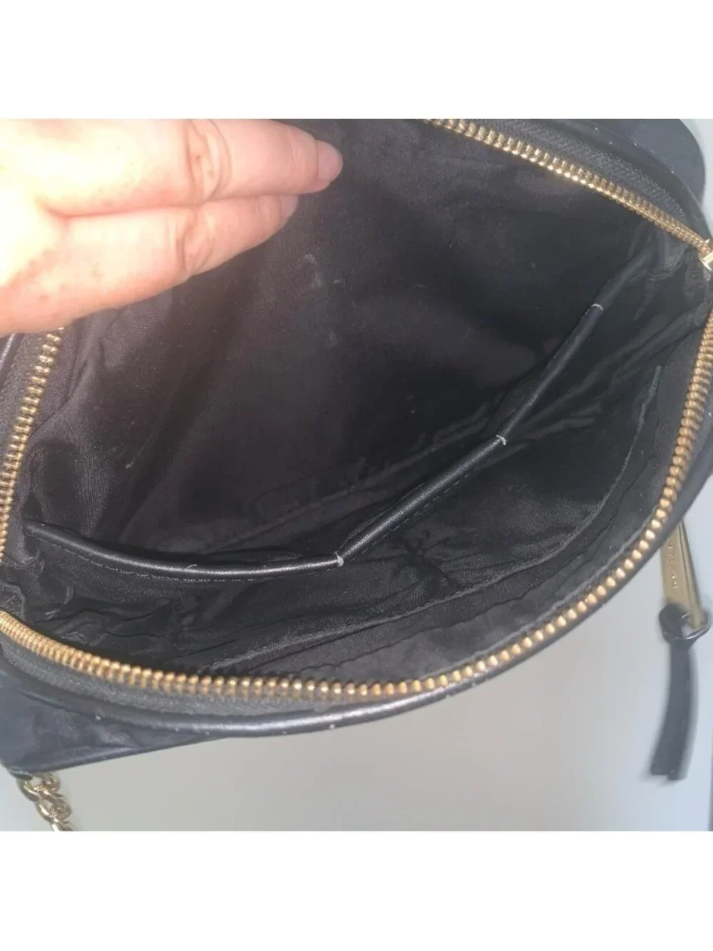 Michael Kors Black and Gold Camo Crossbody Bag